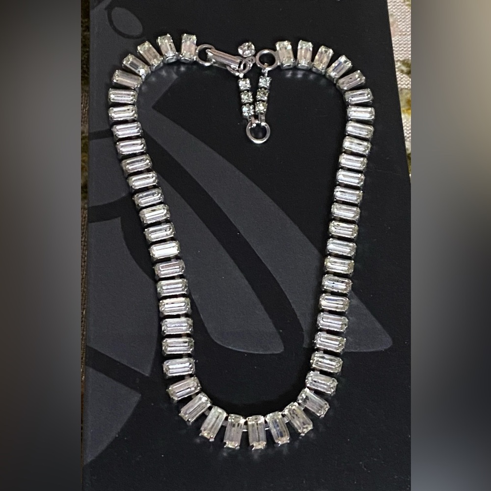 - Baguette Crystal Choker Necklace